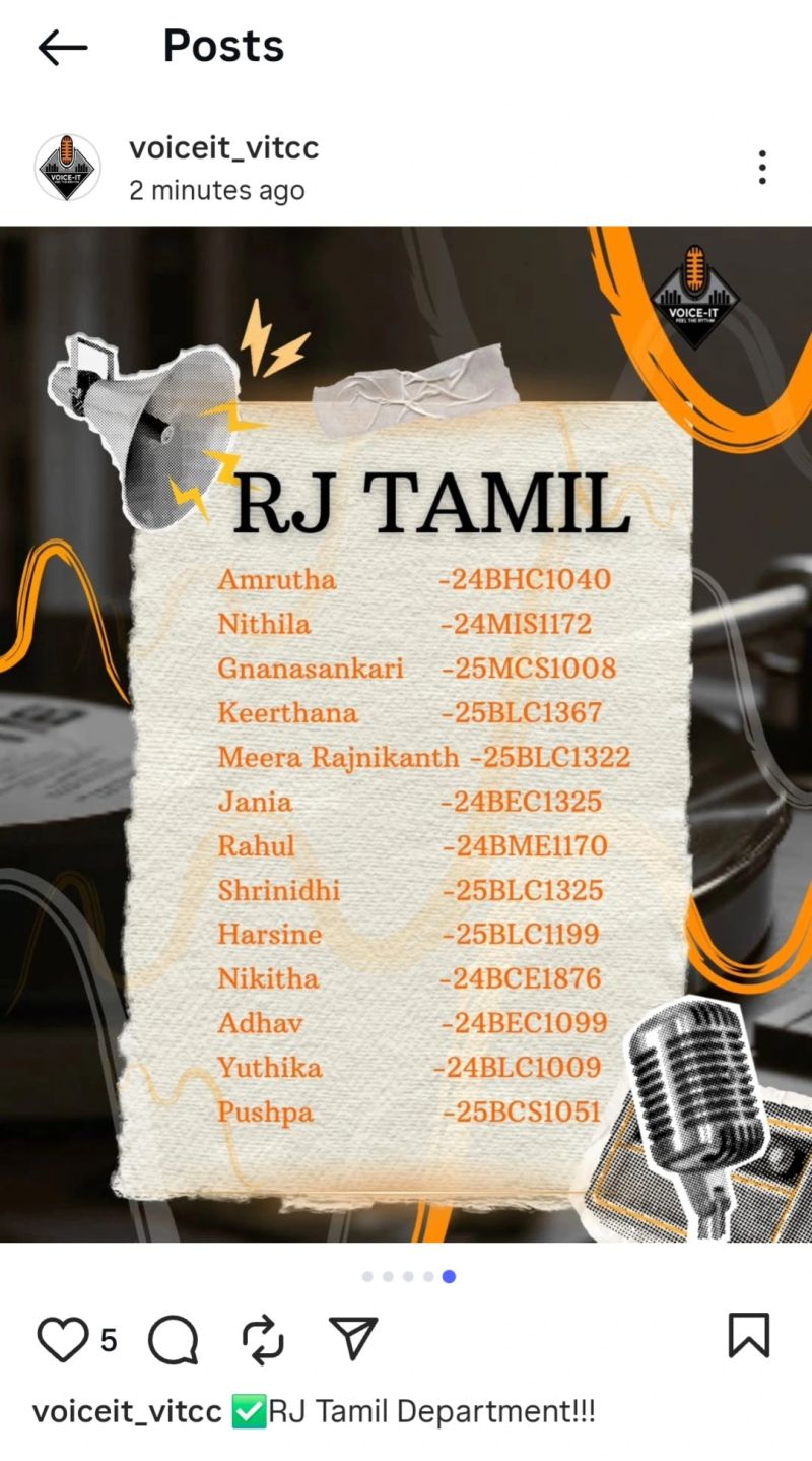 Tamil RJ in VoiceIT
