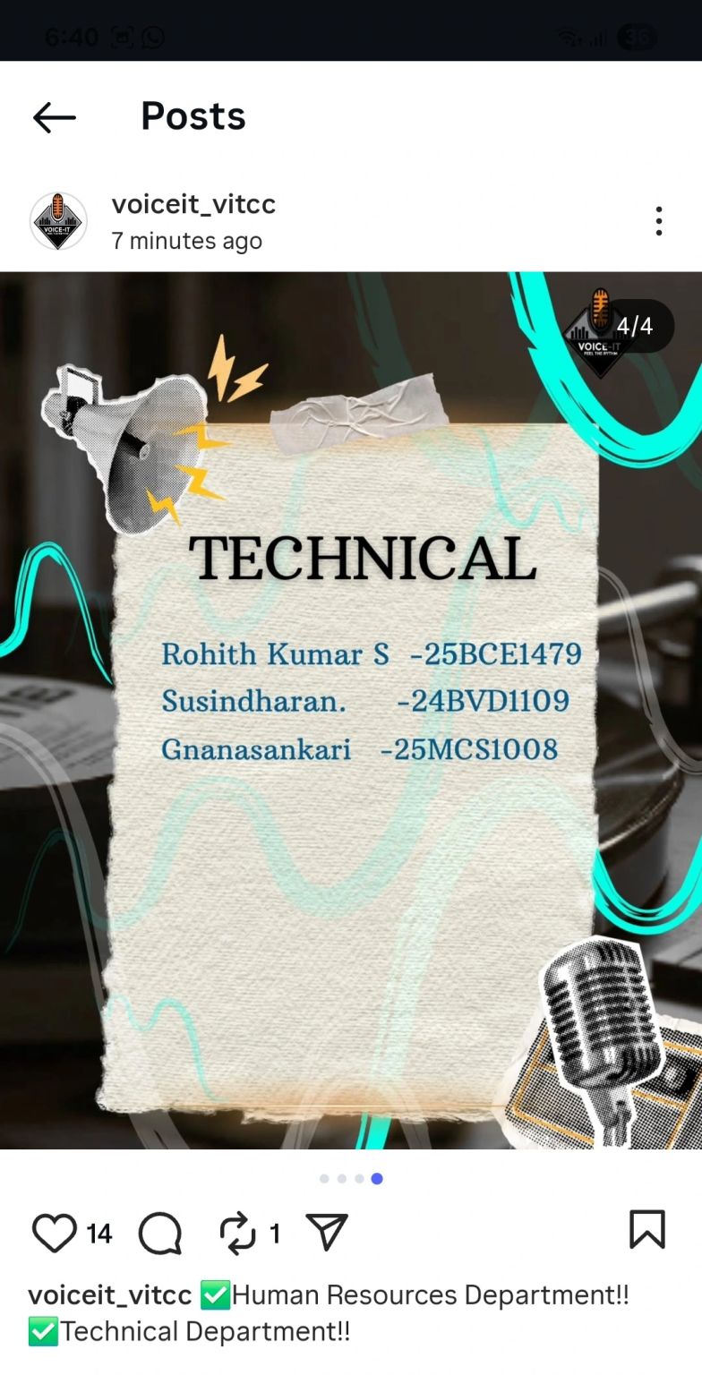 Technical Member in VoiceIT Club